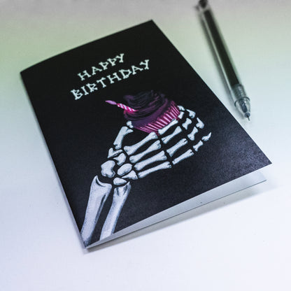 Happy Birthday Cupcake Gothic Greetings Card