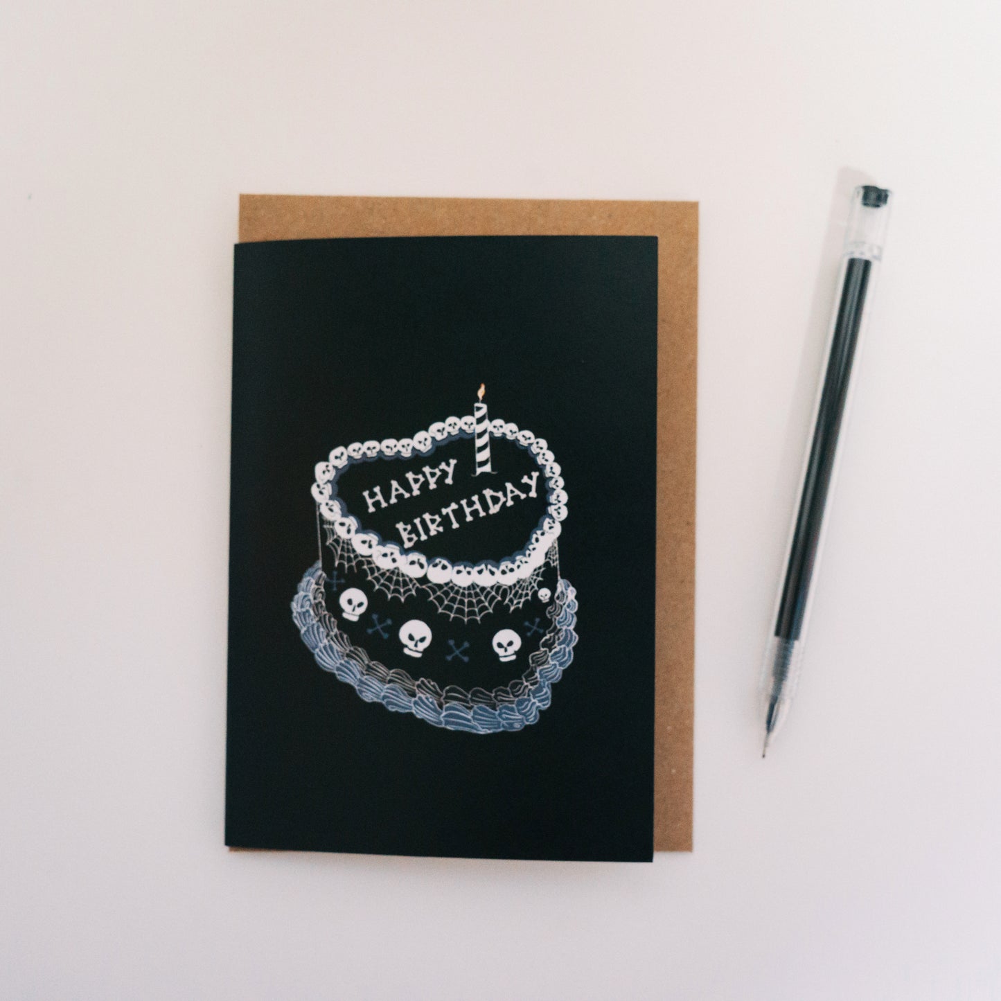 Gothic Birthday Cake Greetings Card