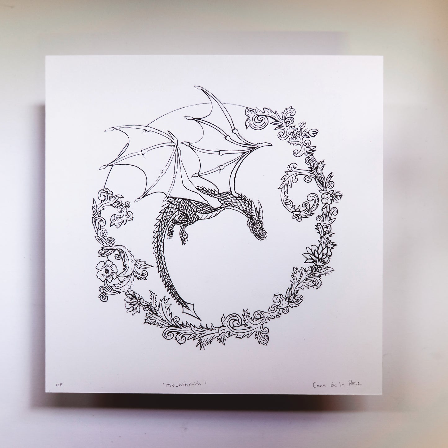 Mochthrath - Dawn Dragon  20x20cm Screenprint
