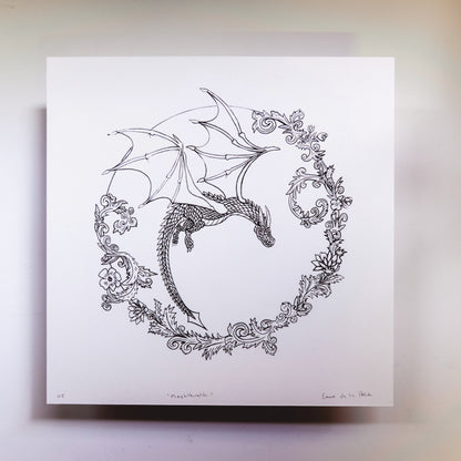 Mochthrath - Dawn Dragon  20x20cm Screenprint