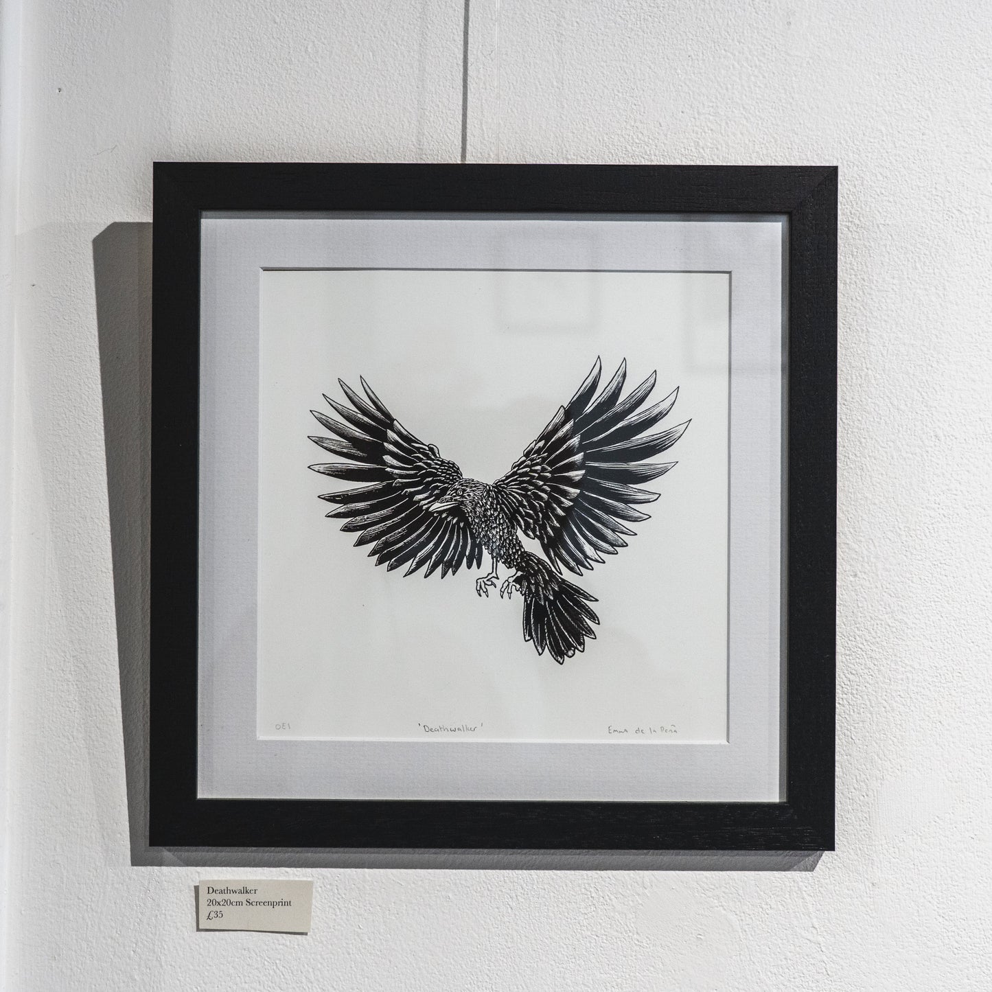 Deathwalker - Crow  20x20cm Screenprint