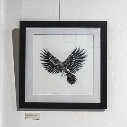 Deathwalker - Crow  20x20cm Screenprint