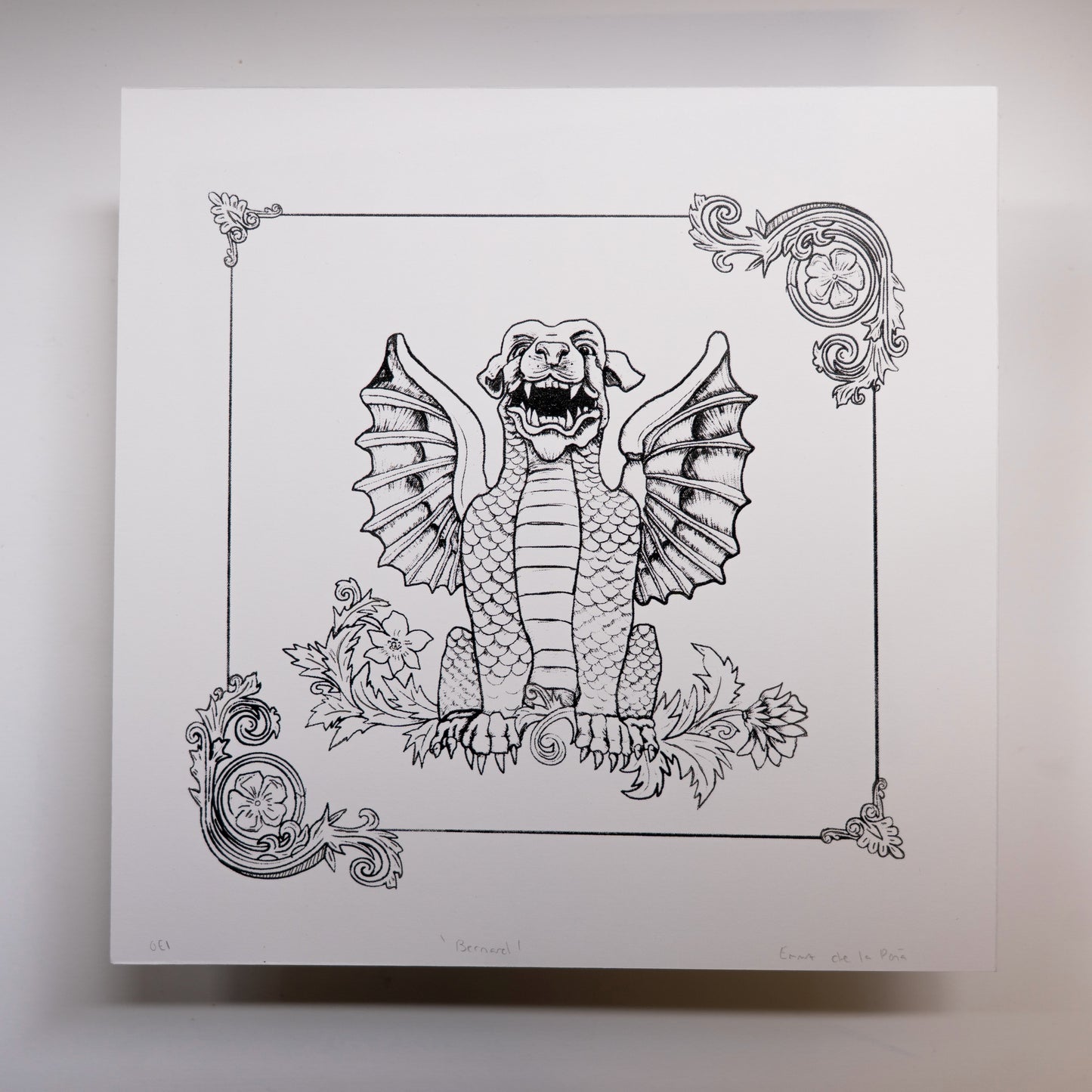 Bernard Gargoyle 20x20cm Screenprint