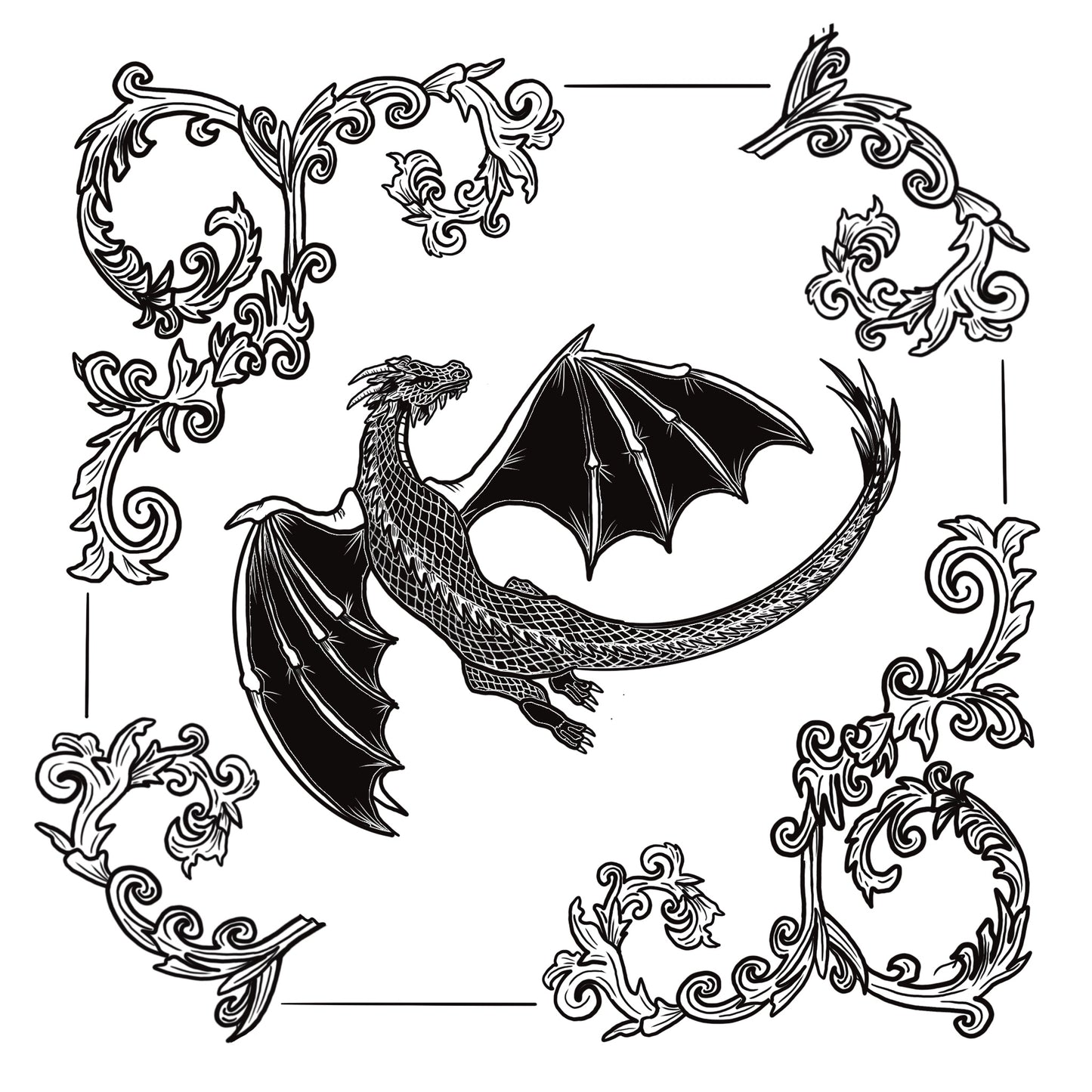 Ciarach - Dusk Dragon  20x20cm Screenprint
