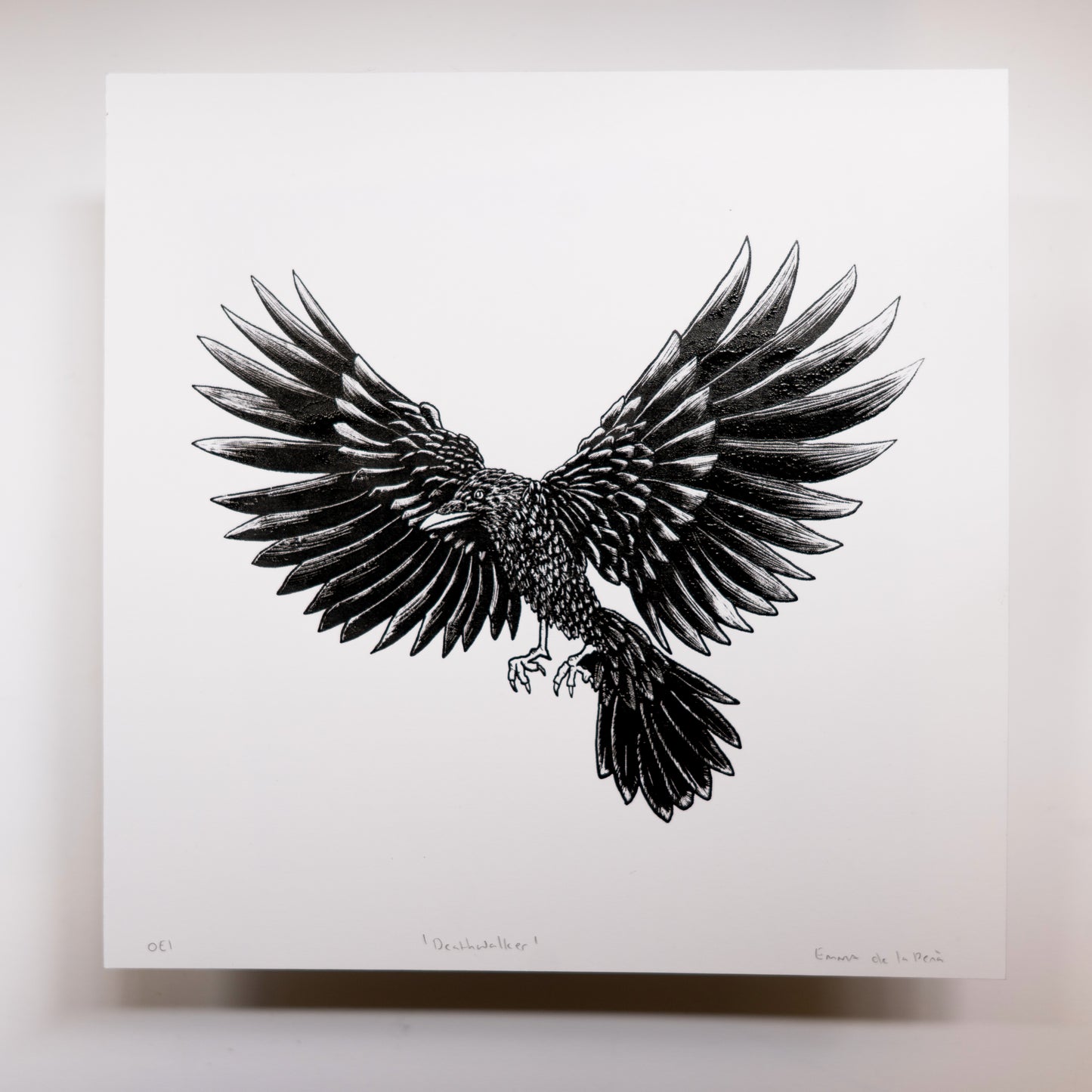Deathwalker - Crow  20x20cm Screenprint