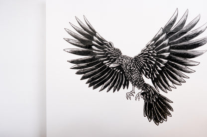 Deathwalker - Crow  20x20cm Screenprint