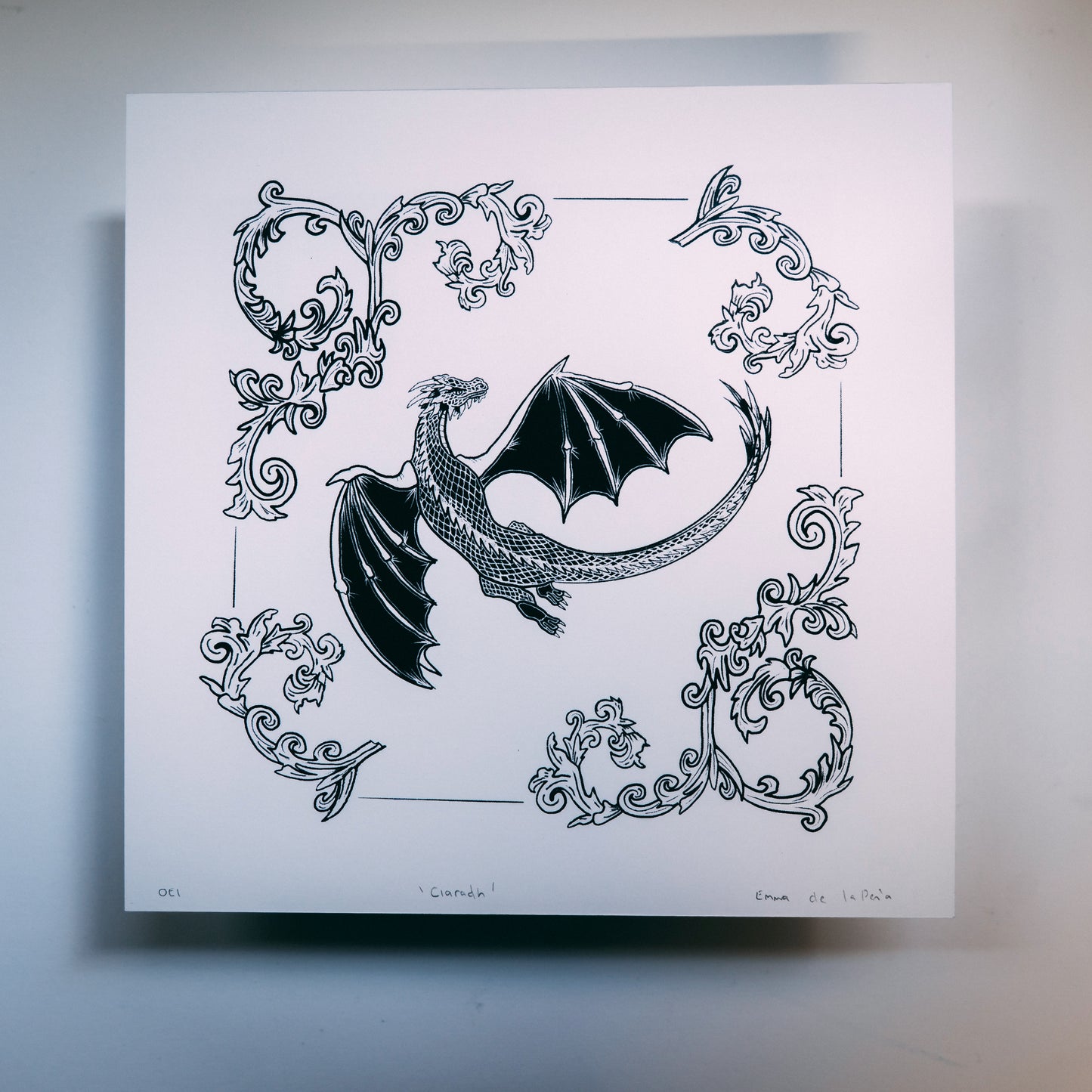 Ciarach - Dusk Dragon  20x20cm Screenprint