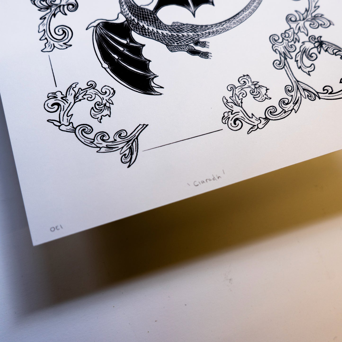 Ciarach - Dusk Dragon  20x20cm Screenprint