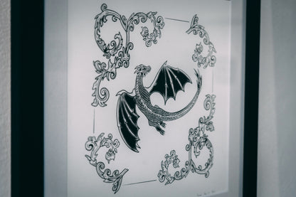 Ciarach - Dusk Dragon  20x20cm Screenprint