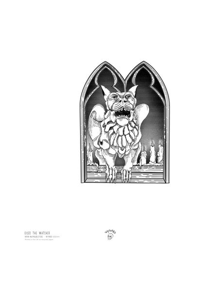 Giles the Watcher Gothic Fantasy Postcard