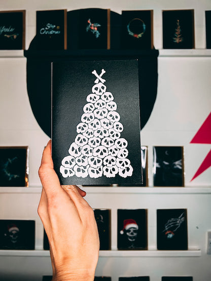 Set of 12 - Skull Gothic Christmas Cards
