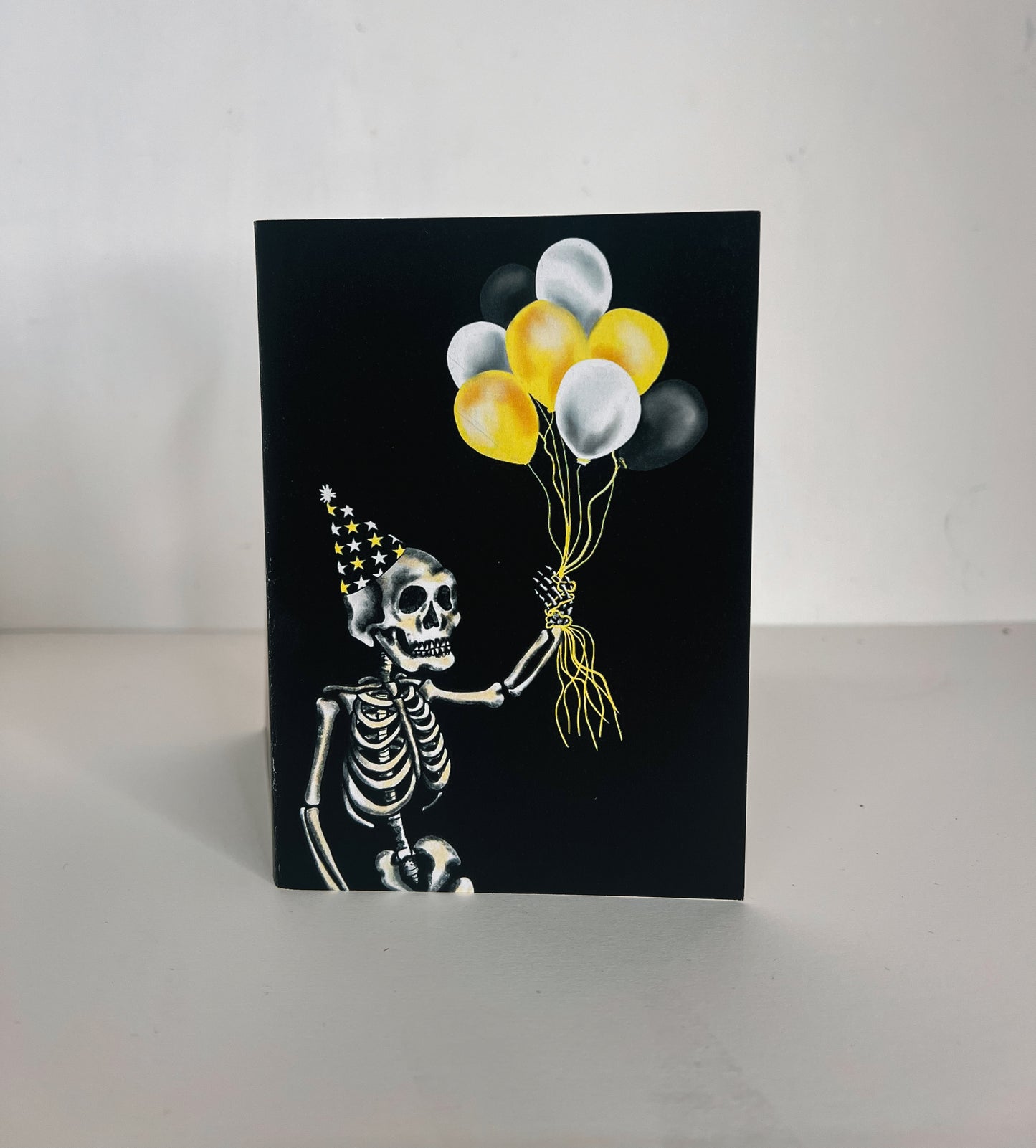 Balloon Skeleton Gothic Birthday Card