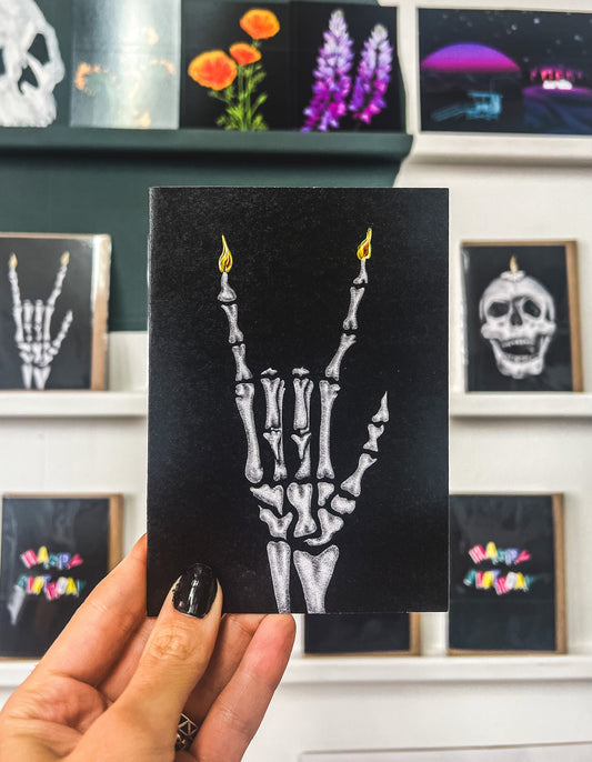 Rock Out Skeleton Gothic Birthday Card