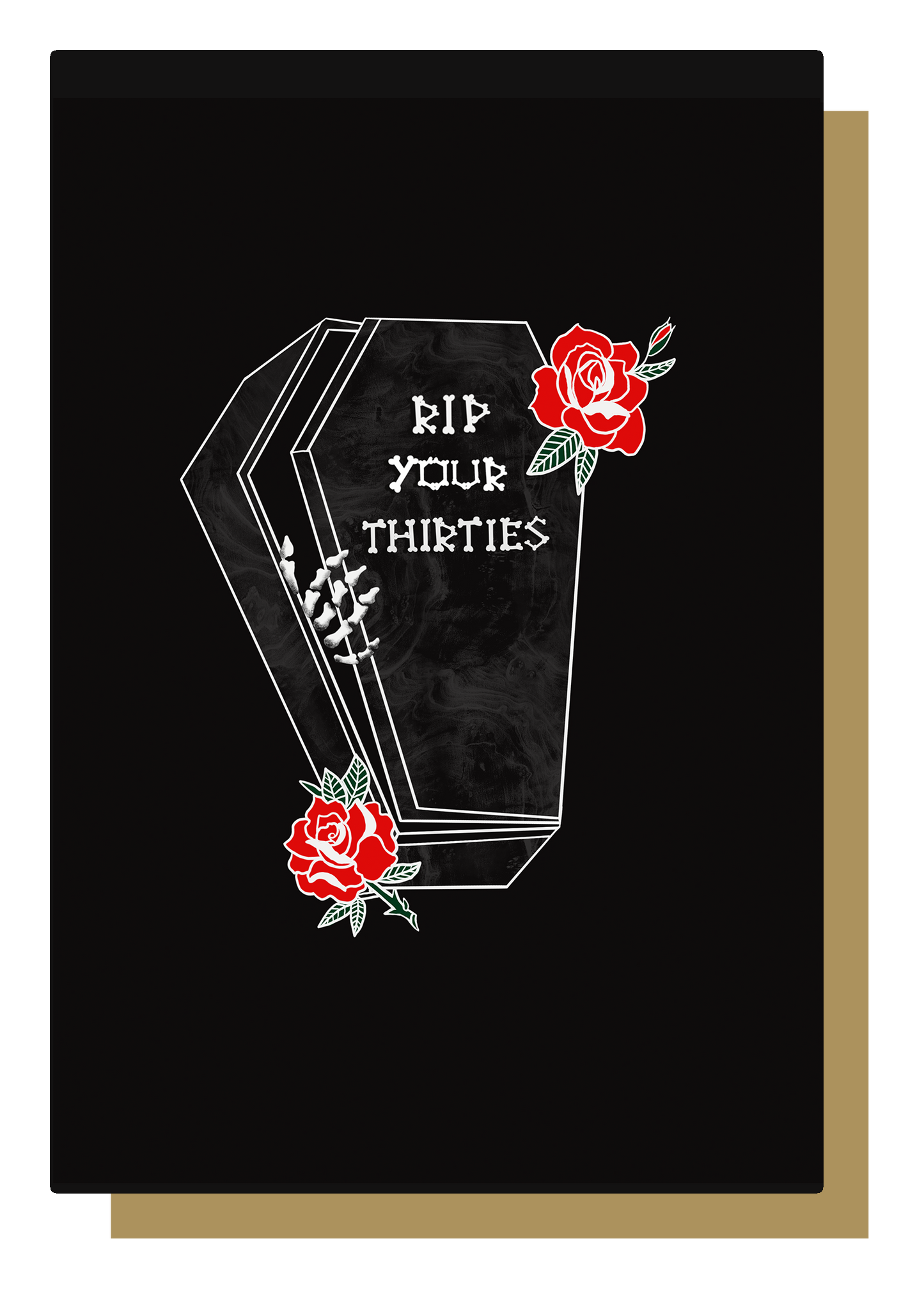 RIP Your Thirties Coffin Gothic 40th Birthday Card