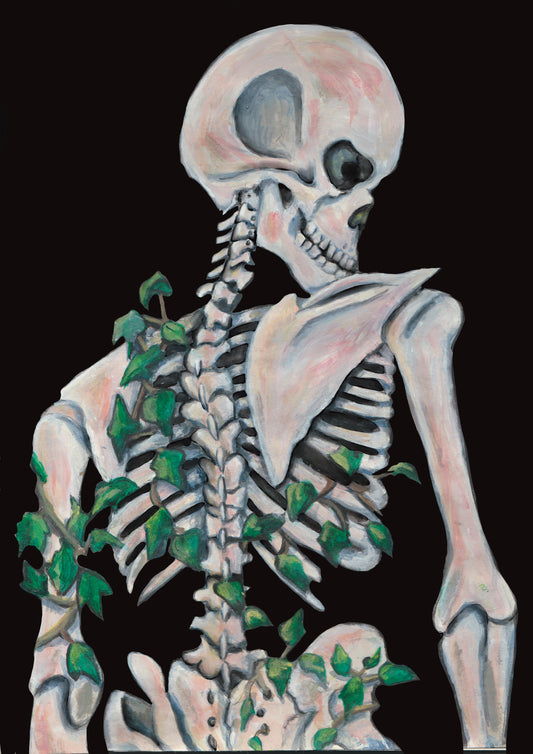 Skeleton with Ivy Gothic Art Print