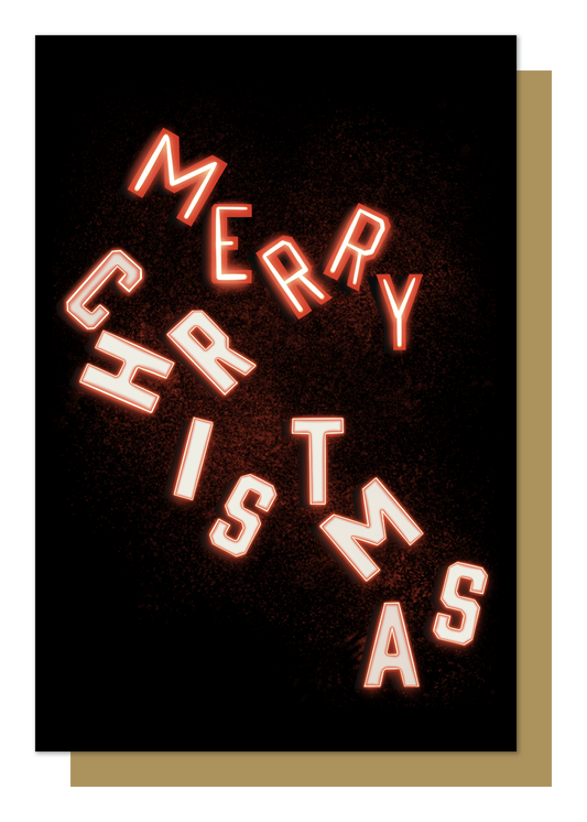 Merry Christmas Neon Christmas Card