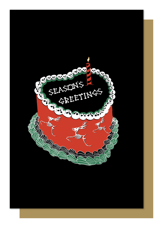 Pre -Order Seasons Greetings Cake Gothic Christmas Card