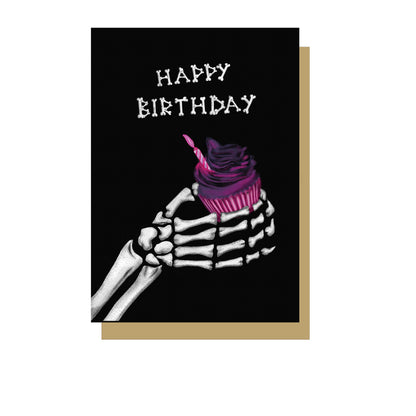 Happy Birthday Cupcake Gothic Greetings Card