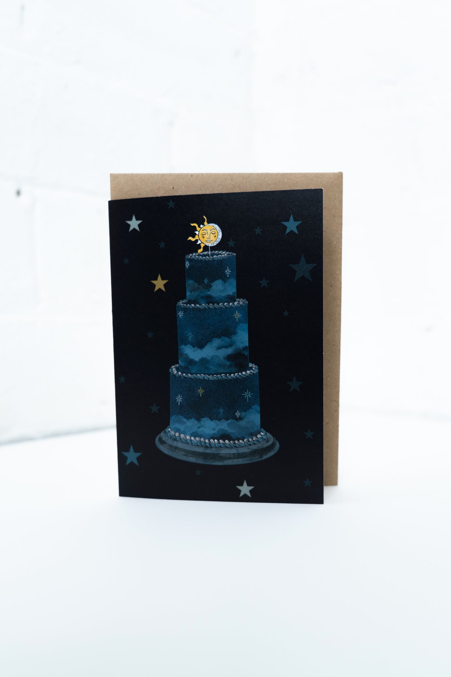 Sun, Moon and Stars Tier Cake Greetings Card
