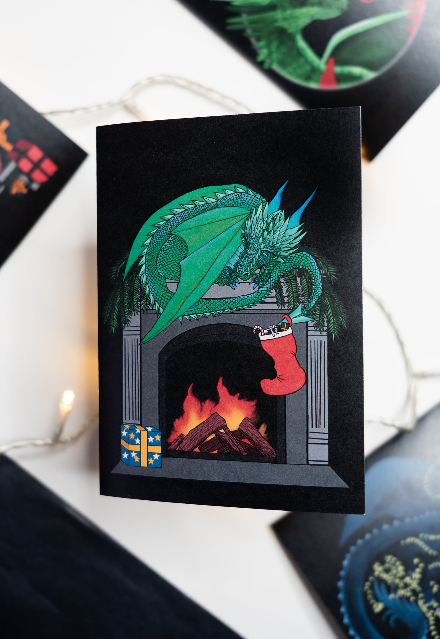 Cozy Dragon Christmas Card