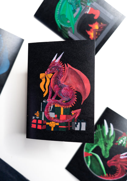 Dragon Christmas Present Card
