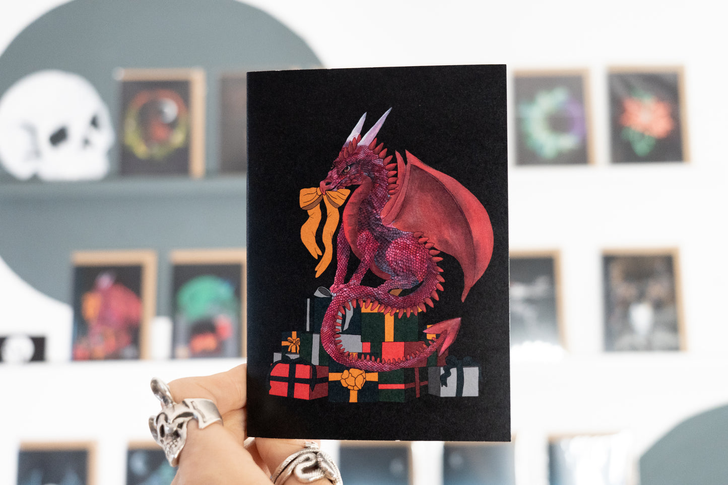 Dragon Christmas Present Card