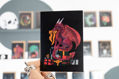 Dragon Christmas Present Card
