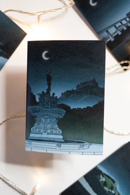 Ross Fountain Edinburgh Castle Greetings Card