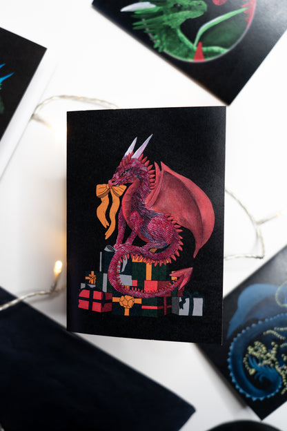 Dragon Christmas Present Card