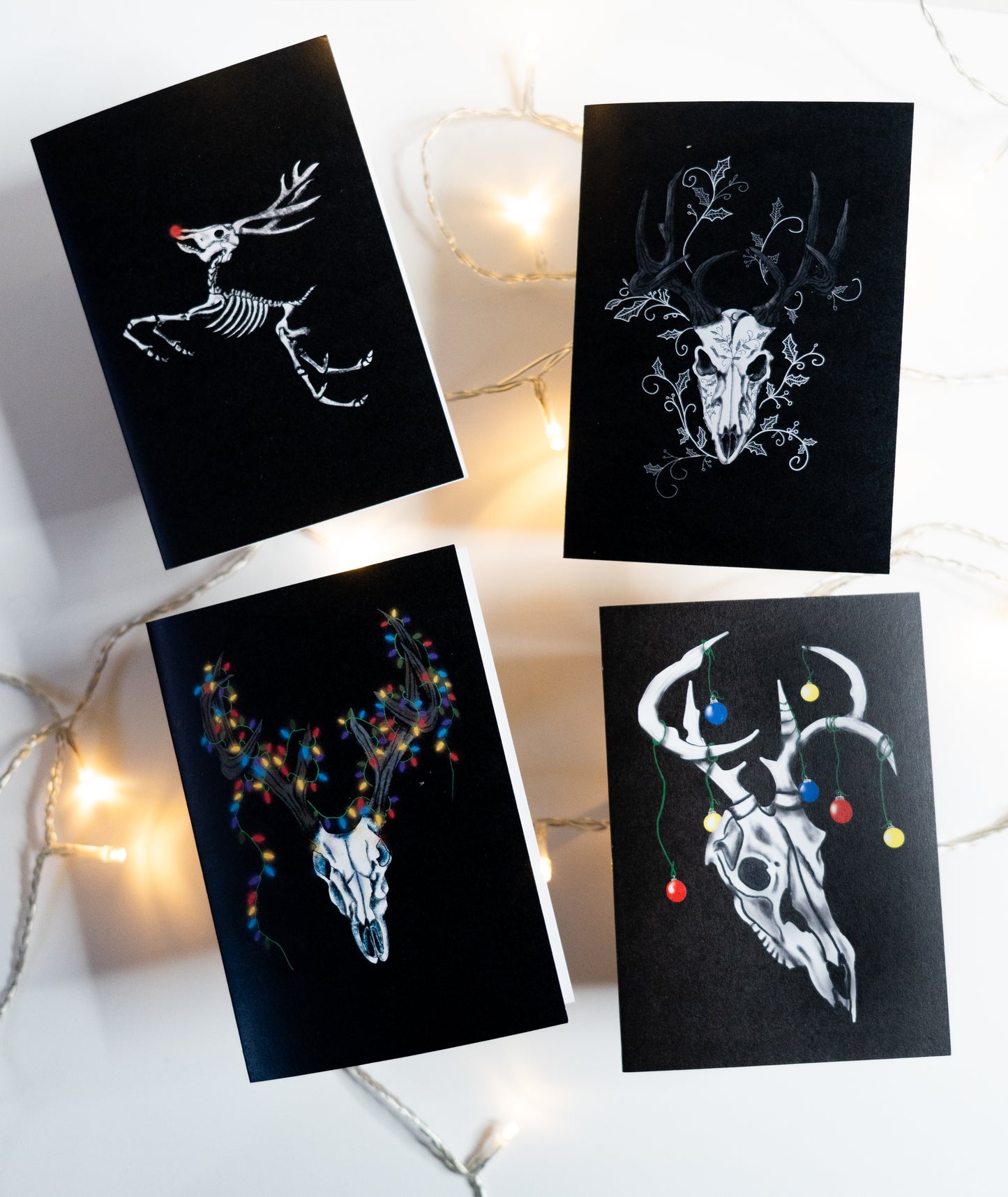 Reindeer With Lights Gothic Christmas Card