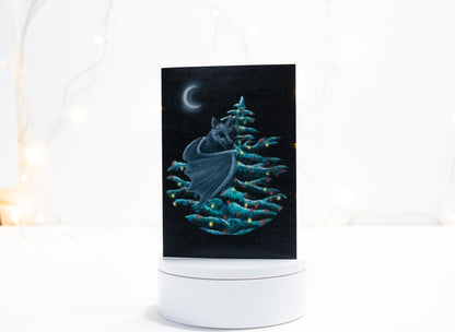 Bat in Christmas Tree Card