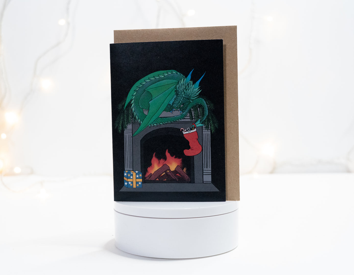 Cozy Dragon Christmas Card
