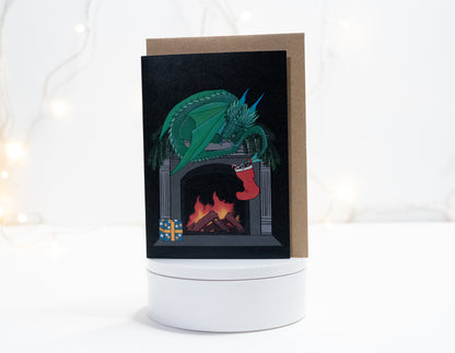 Cozy Dragon Christmas Card