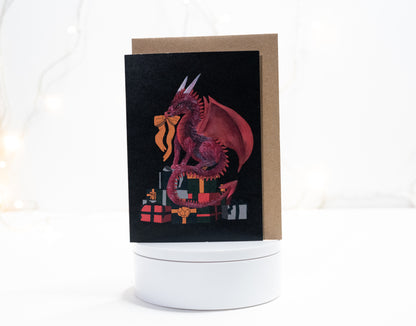 Dragon Christmas Present Card