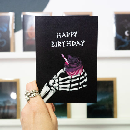 Happy Birthday Cupcake Gothic Greetings Card