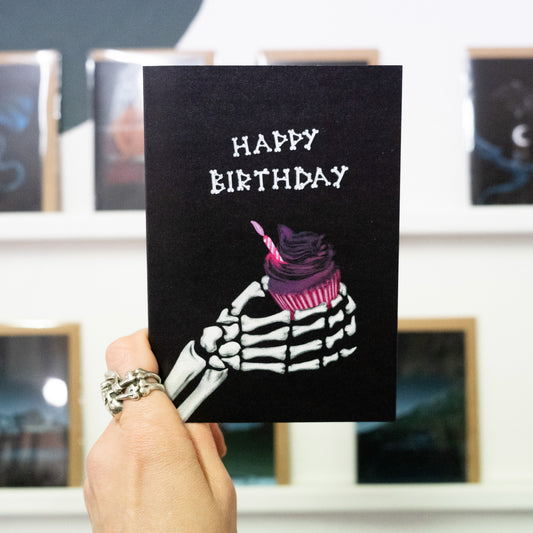 Happy Birthday Cupcake Gothic Greetings Card