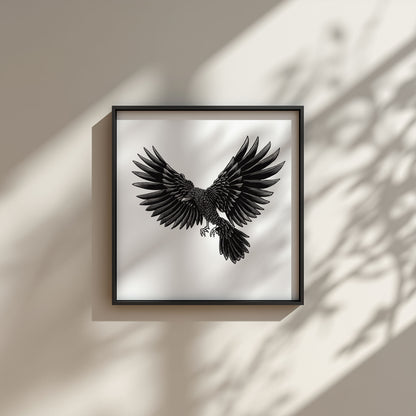 Deathwalker - Crow  20x20cm Screenprint