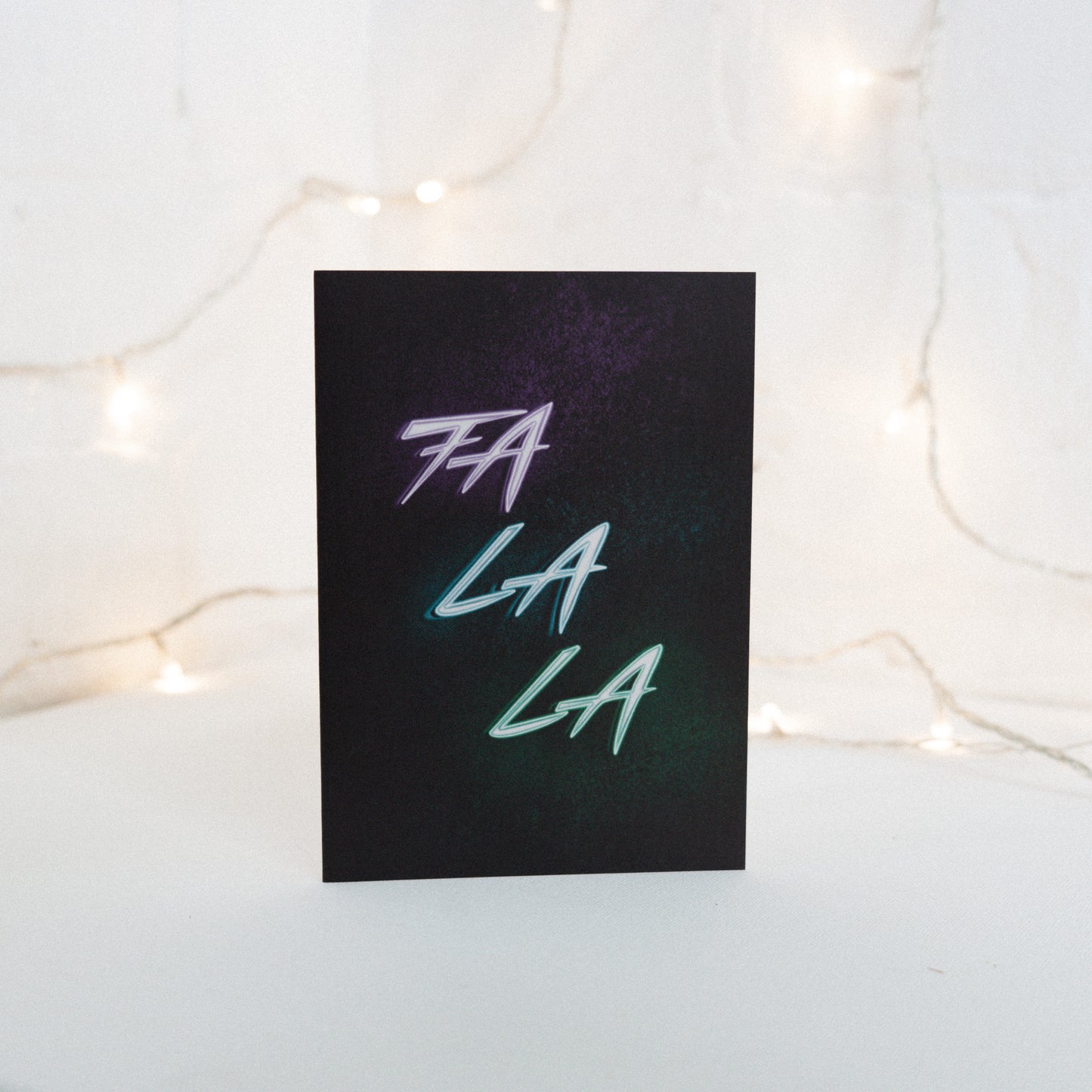 Fa La La Neon Christmas Card