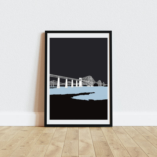 Forth Bridges Art Print Block Colour