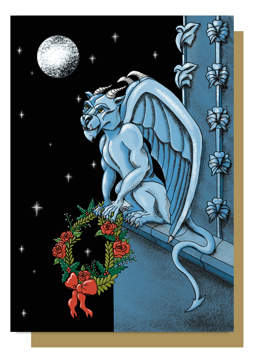 Geamhradh Gargoyle Gothic Christmas Card