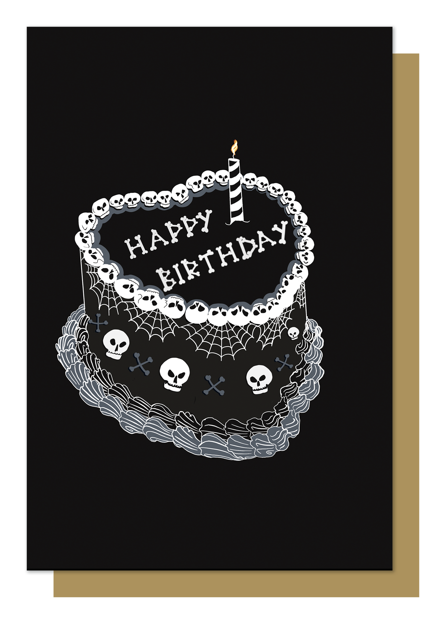 Gothic Birthday Cake Greetings Card