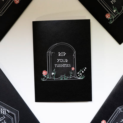 RIP Your Twenties Gravestone Gothic 30th Birthday Card