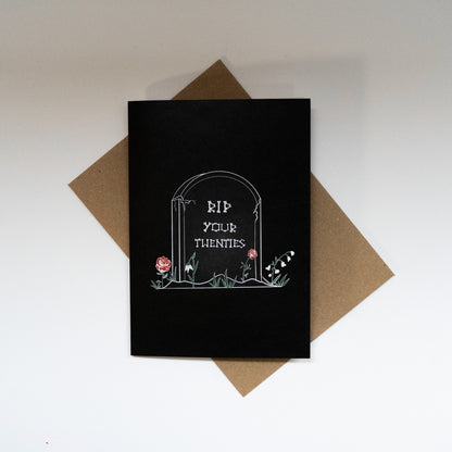 RIP Your Twenties Gravestone Gothic 30th Birthday Card