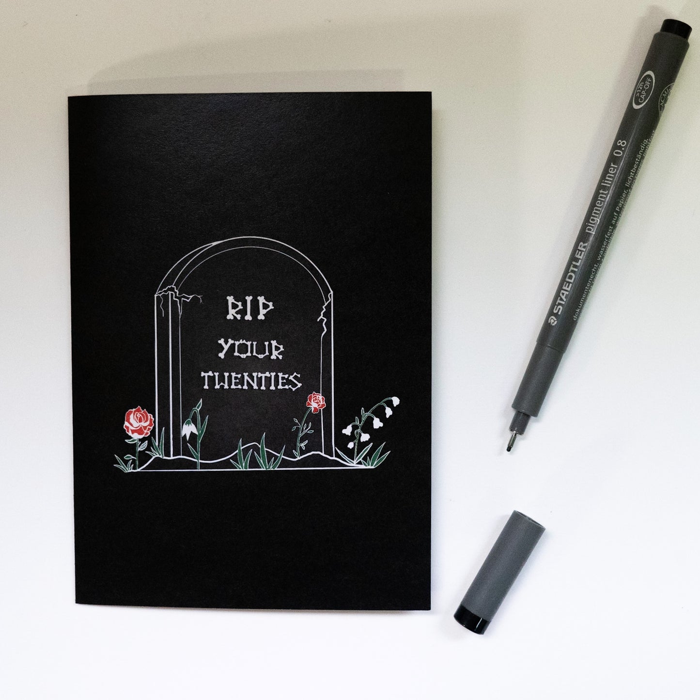 RIP Your Twenties Gravestone Gothic 30th Birthday Card