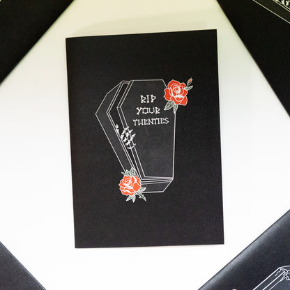 RIP Your Twenties Coffin Gothic 30th Birthday Card