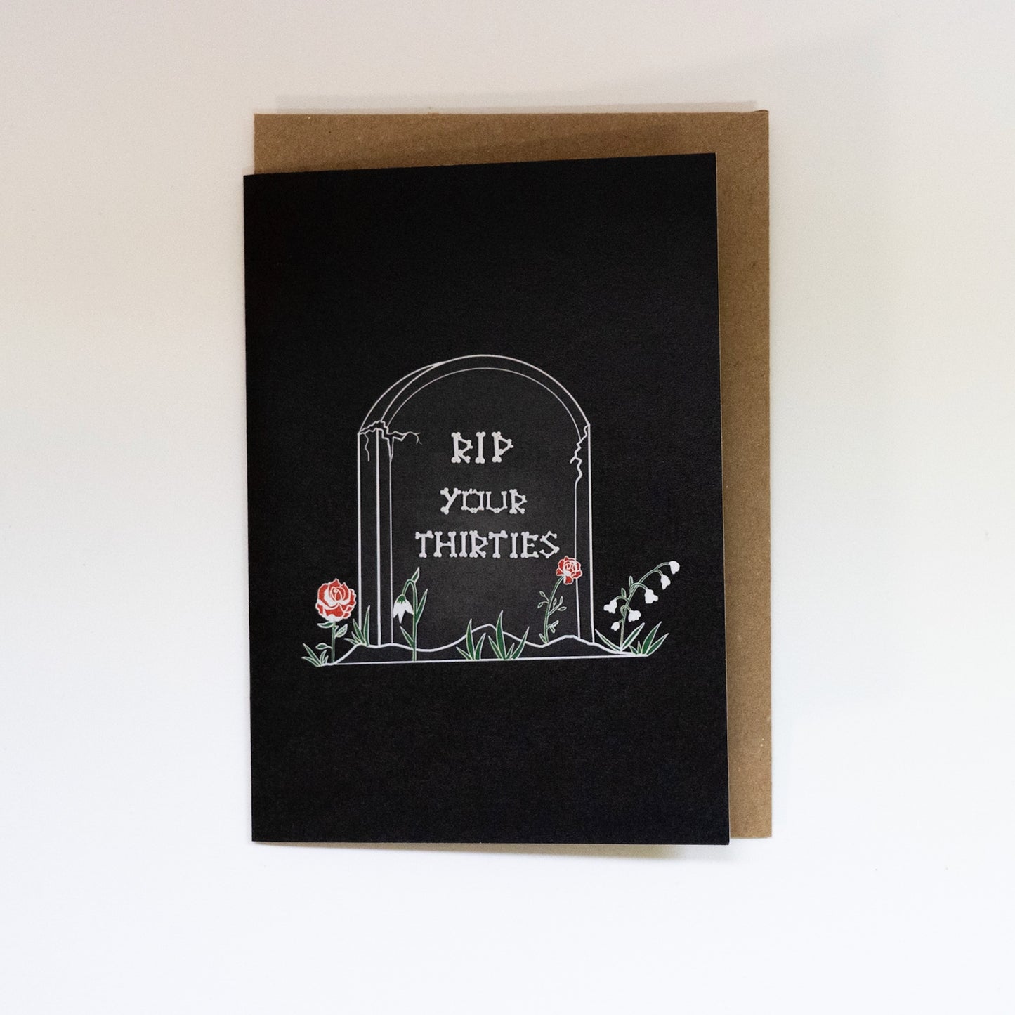 RIP Your Thirties Gravestone Gothic 40th Birthday Card