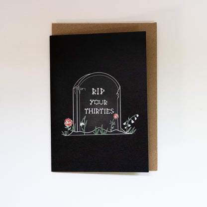 RIP Your Thirties Gravestone Gothic 40th Birthday Card