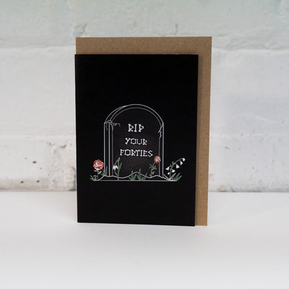 RIP Your Forties Gravestone Gothic 50th Birthday Card