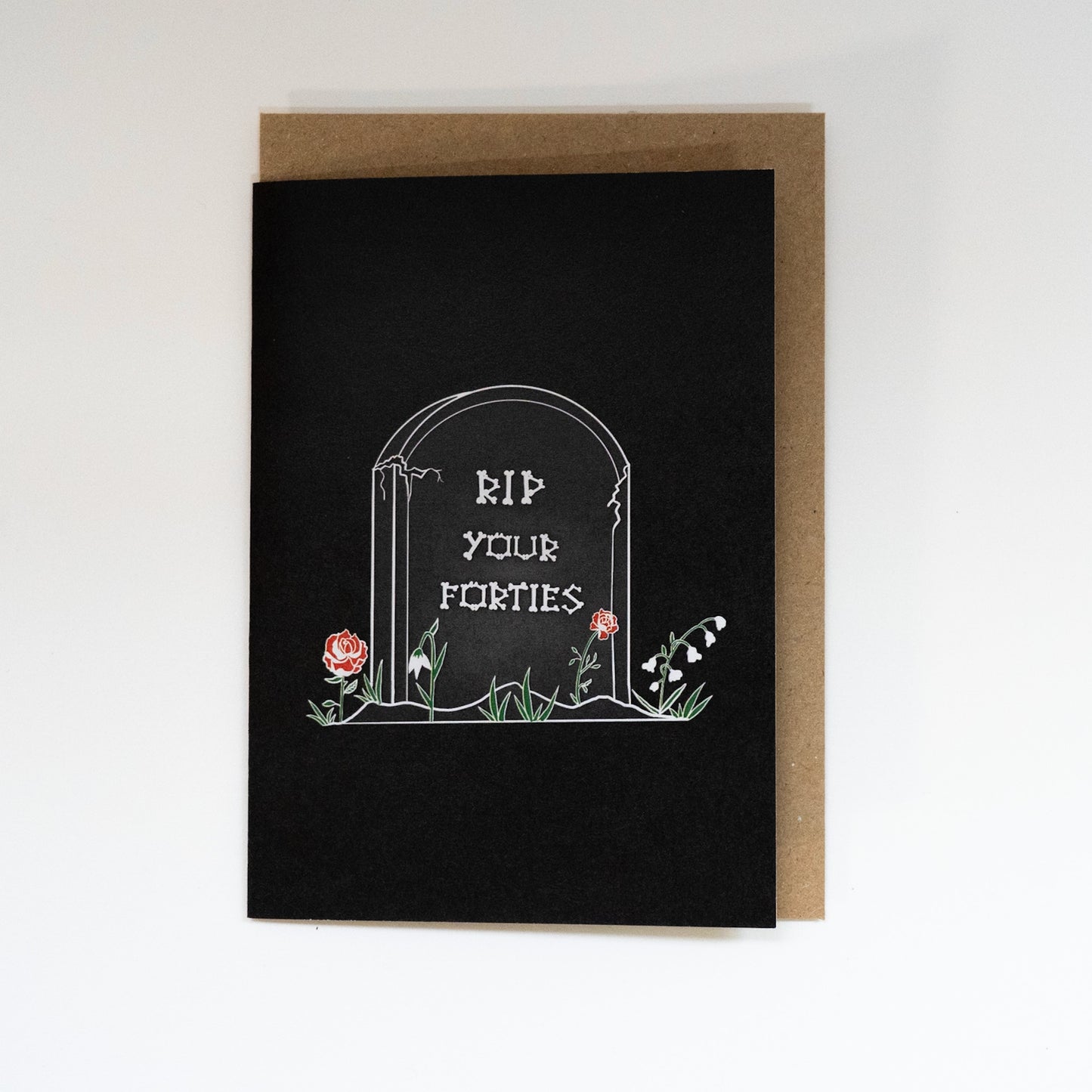 RIP Your Forties Gravestone Gothic 50th Birthday Card
