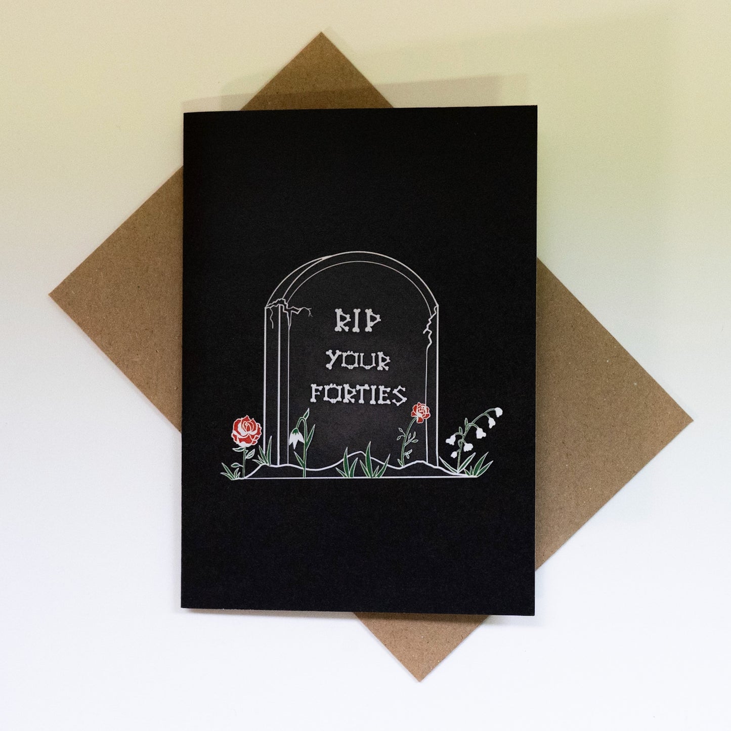 RIP Your Forties Gravestone Gothic 50th Birthday Card